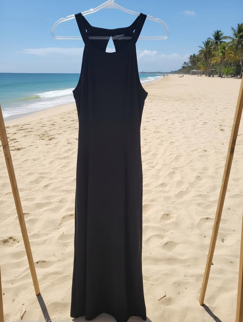 Express Black Maxi Dress Front Split
